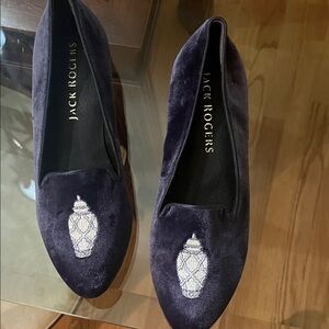 Jack Rogers Women’s Velvet Loafers - Deep Blue